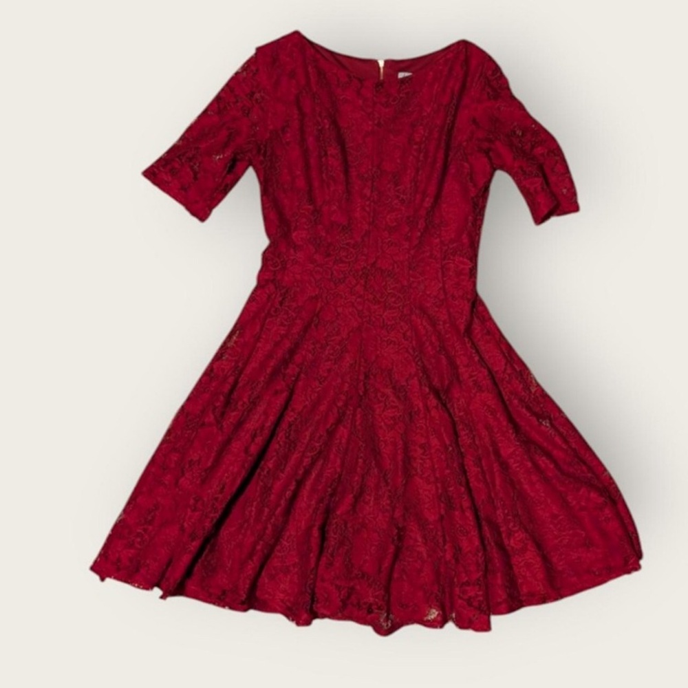 Danny & Nicole Vibrant Red Lace Dress